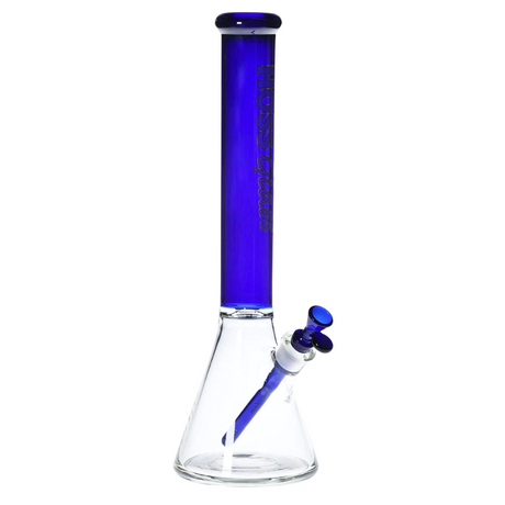HOSS | 18" Glass Thick Beaker w/ Colored Top [H151] Glass Bong Smoking Cat Distribution Blue