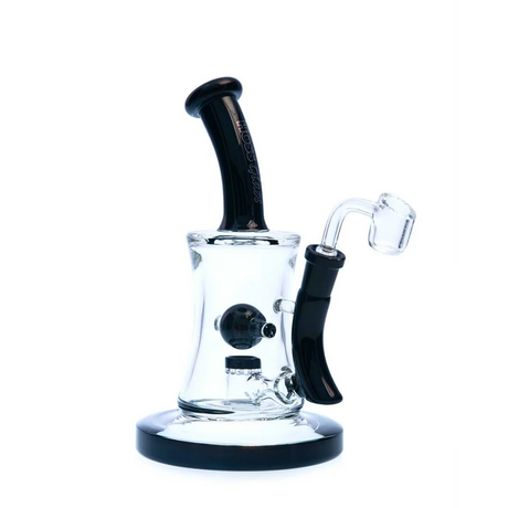 Hoss | 10" Hourglass Marble Rig [H509] Glass Rig Smoking Cat Distribution Black