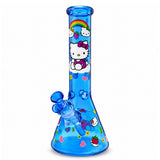14" Character & Leaf Pattern Beaker Glass Bong Super Supplys Inc Blue