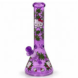 14" Character & Leaf Pattern Beaker Glass Bong Super Supplys Inc Purple