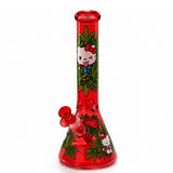 14" Character & Leaf Pattern Beaker Glass Bong Super Supplys Inc Red