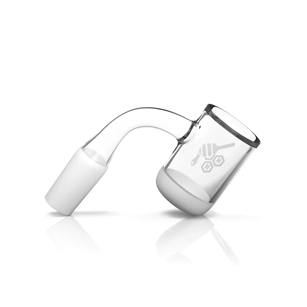 Honeybee Herb - HONEY & MILK BEVEL BOWL QUARTZ BANGER - 90° DEGREE | YL Bowl · Banger · Oil Burner Honeybee Herb 14 mm Male