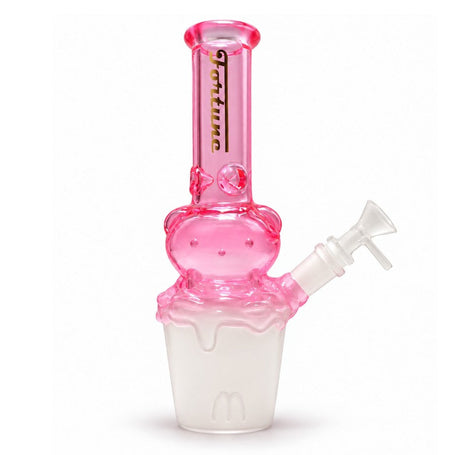 Fortune | 10" Character Cup Glass Water Pipe Glass Bong Fortune Pink