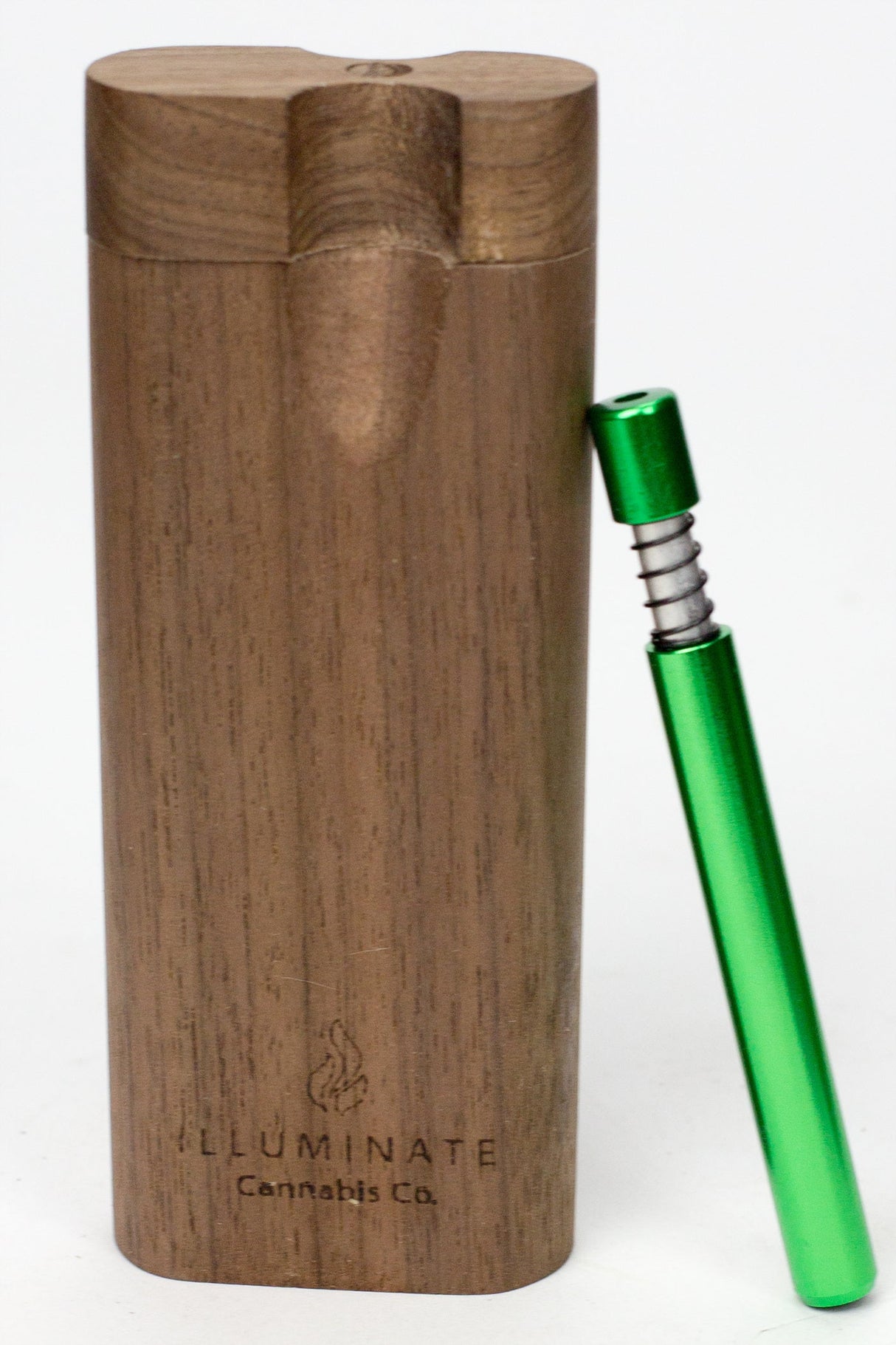 Walnut Dugout with Anodized Spring One hitter-Green - One Wholesale