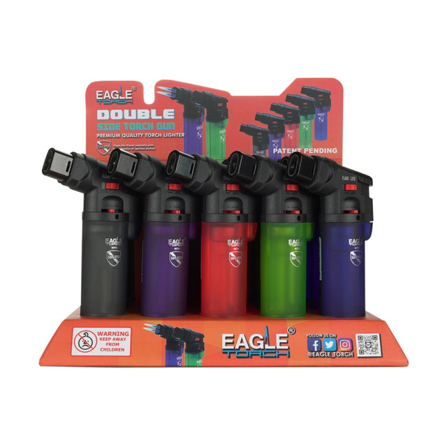 Eagle Torch | Dual Flames Torch Lighter Box of 15 [PT188DT] Torch LEHIGH WHOLESALE