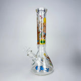 14" Yellow Family Cartoon 9 mm glass bongs [PIP789] Glass Bong NIBO Distribution Design B