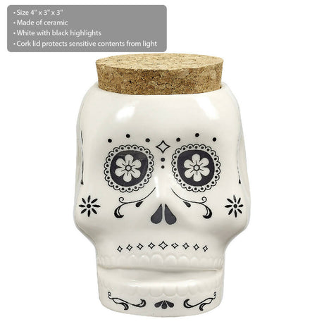 SKULL STASH JAR - WHITE