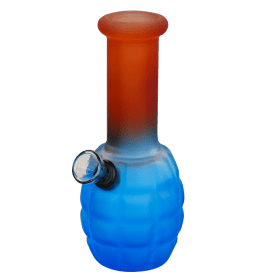 6″ Rubber Finishing Surface Mini Glass Bong Box of 10 [JBLMIN-06-18] Glass Bong Canadian Distributor Blue/Red (Box of 10)