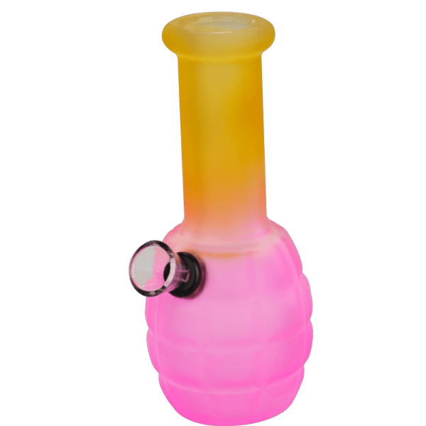 6″ Rubber Finishing Surface Mini Glass Bong Box of 10 [JBLMIN-06-18] Glass Bong Canadian Distributor Pink/Yellow (Each)