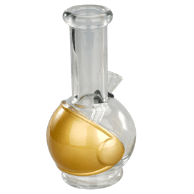 6″ Round Base Mini Glass Bong [JBLMIN-07-1] Glass Bong Canadian Distributor Gold