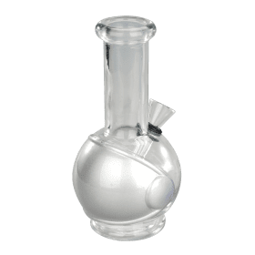 6″ Round Base Mini Glass Bong [JBLMIN-07-1] Glass Bong Canadian Distributor Silver