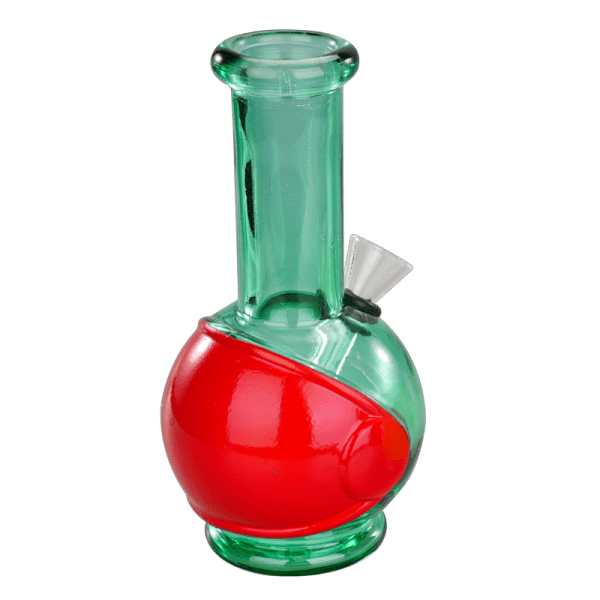 6″ Round Base Mini Glass Bong [JBLMIN-07-1] Glass Bong Canadian Distributor Red