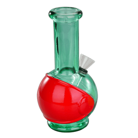 6″ Round Base Mini Glass Bong [JBLMIN-07-1] Glass Bong Canadian Distributor Red