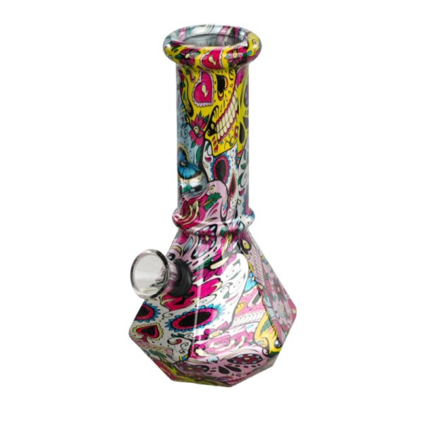 6″ Prism Hex Series Mini Glass Bong – Geometric Art Design [JBLMIN-09-5] Glass Bong Canadian Distributor Design C