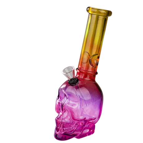 8″ Skull Glass Bong [JBLX-11-2] Glass Bong Canadian Distributor Pink/Red