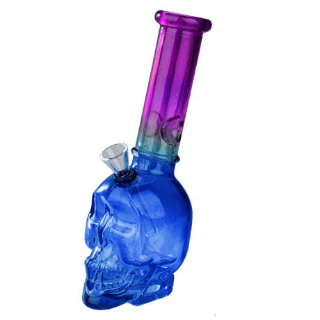 8″ Skull Glass Bong [JBLX-11-2] Glass Bong Canadian Distributor Blue/Purple