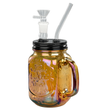 TOPPUFF® | 5.5″ Mason Jar Glass Bong – Surface Plating Colors [JTOP01.1005] Glass Bong Canadian Distributor Brown