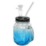 TOPPUFF® | 5.5″ Mason Jar Glass Bong – Surface Plating Colors [JTOP01.1005] Glass Bong Canadian Distributor Blue