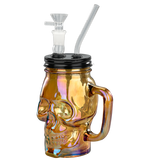 TOPPUFF® | 6″ Skull Cup Glass Bong – Surface Painting Colors [JTOP01.1006] Glass Bong Canadian Distributor Brown