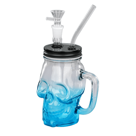 TOPPUFF® | 6″ Skull Cup Glass Bong – Surface Painting Colors [JTOP01.1006] Glass Bong Canadian Distributor Blue