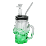 TOPPUFF® | 6″ Skull Cup Glass Bong – Surface Painting Colors [JTOP01.1006] Glass Bong Canadian Distributor Green
