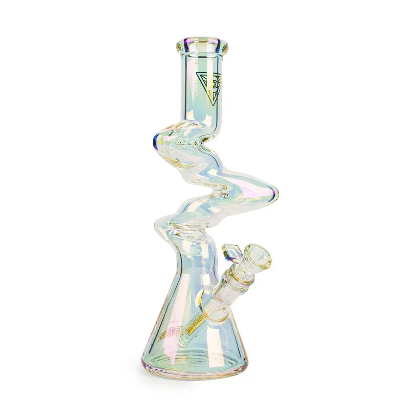 SC Red Eye 12" Triple Zong Metallilc Rainbow Beaker Bong