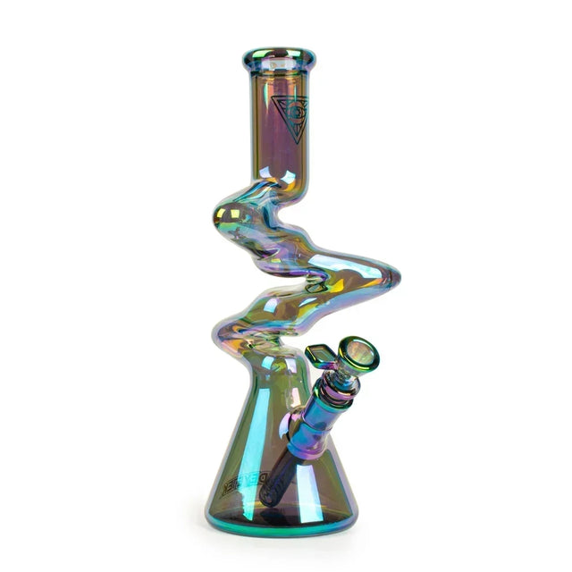 SC Red Eye 12" Terminator Triple Zong Green Beaker Bong