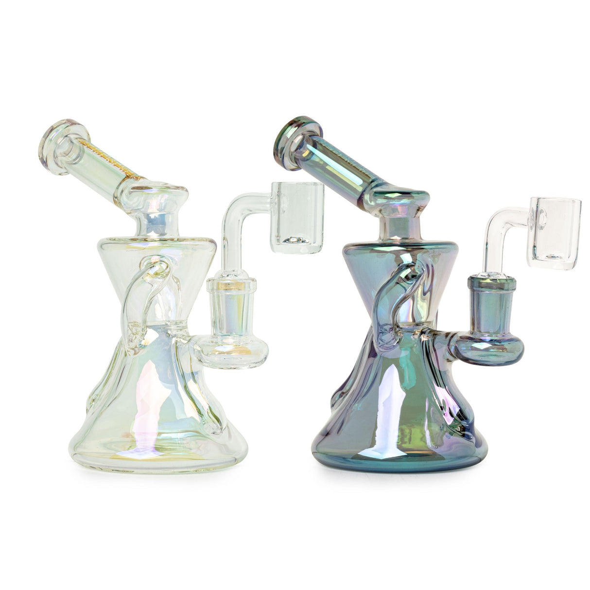 Red Eye Tek® | 6" Tall Metallic Terminator Finish Gamma Concentrate Recycler Glass Rig West Coast Gifts