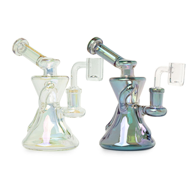 Red Eye Tek® | 6" Tall Metallic Terminator Finish Gamma Concentrate Recycler Glass Rig West Coast Gifts
