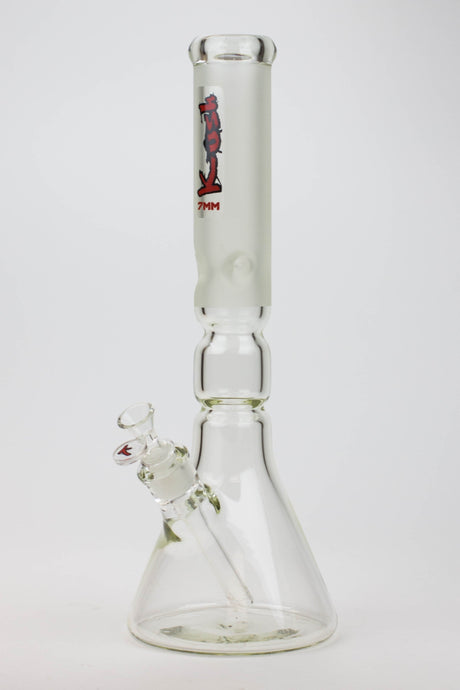 16" KUSH / 7mm / curved tube glass water bong-Red - One Wholesale