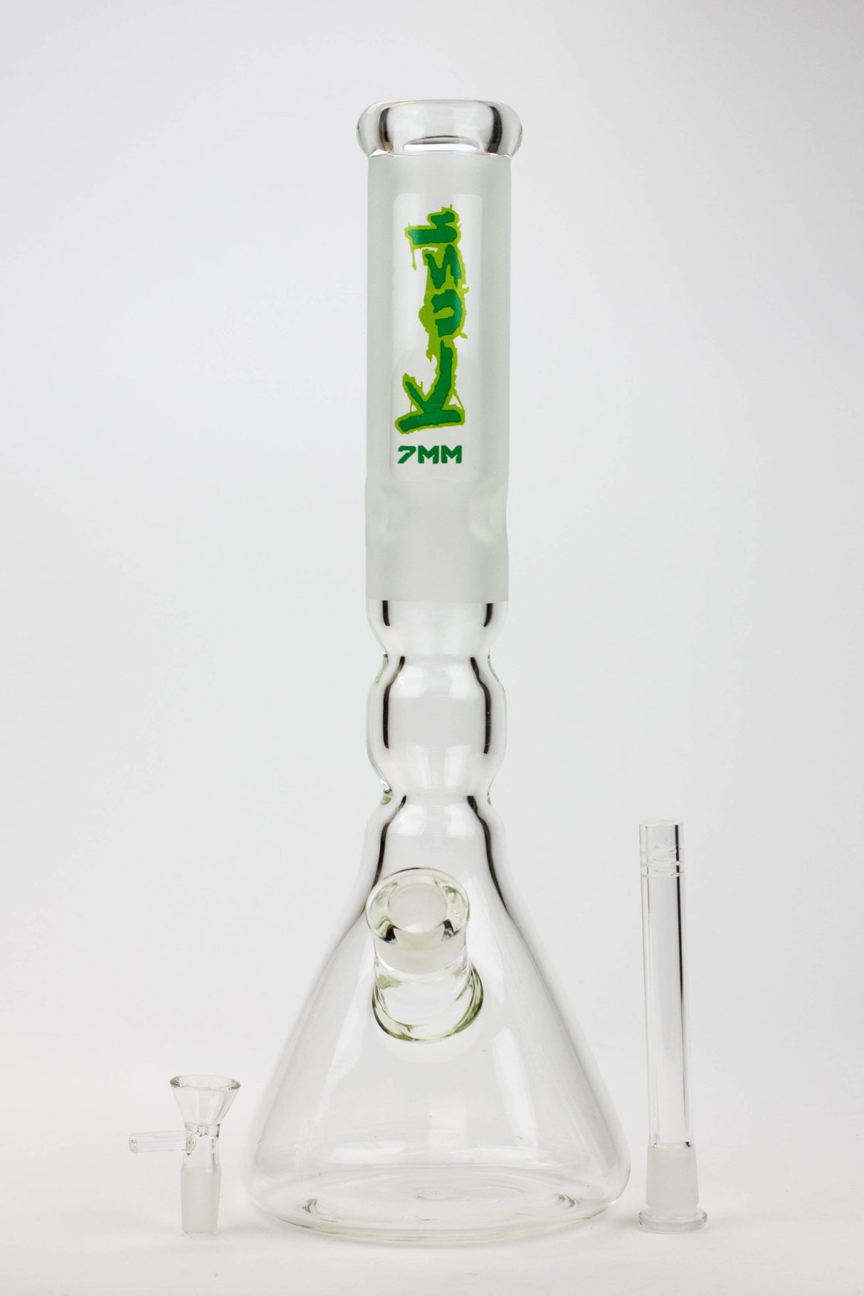 16" KUSH / 7mm / curved tube glass water bong- - One Wholesale