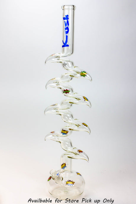 36" KUSH Glass 7mm Giant Zig Zag Zong / bong [KU069]- - One Wholesale