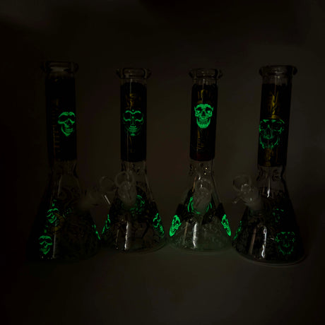 10" King Of Death Design Glass Beaker Bong Glass Bong 777 Smoke