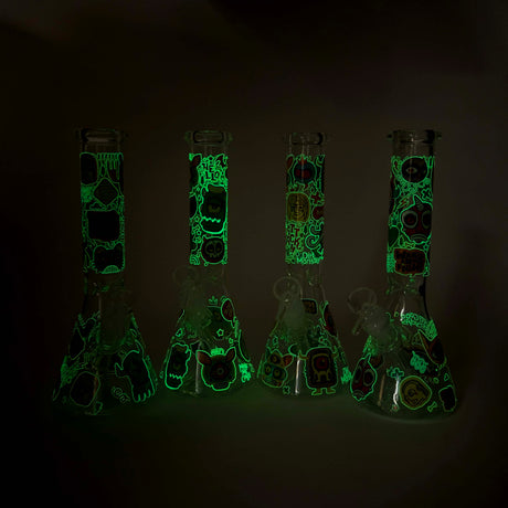 10" Monster Graffiti Design Glass Beaker Bong Glass Bong 777 Smoke
