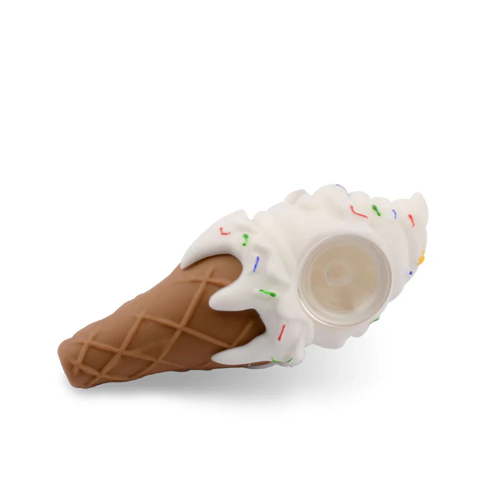 LIT® Silicone | 5" Ice Cream Cone Hand Pipe Silicone Pipe Smoking Cat Distribution