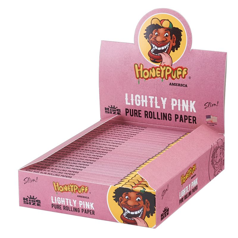 Honey Puff | Rolling Paper King Size – Lightly Pink [P1180-04] - 25 packs King Size Canadian Distributor