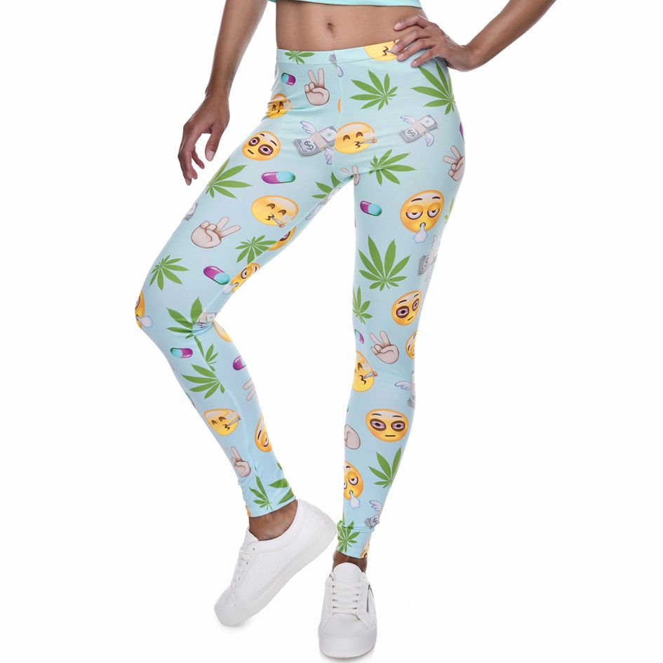 Mr Johnny Green | Digital printed Yoga Ladies Leggings Women's Clothing Canadian Distributor Sky Blue