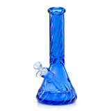12.5" Diamond Cut Textured Beaker Bong – 7mm Glass Glass Bong Super Supplys Inc Blue