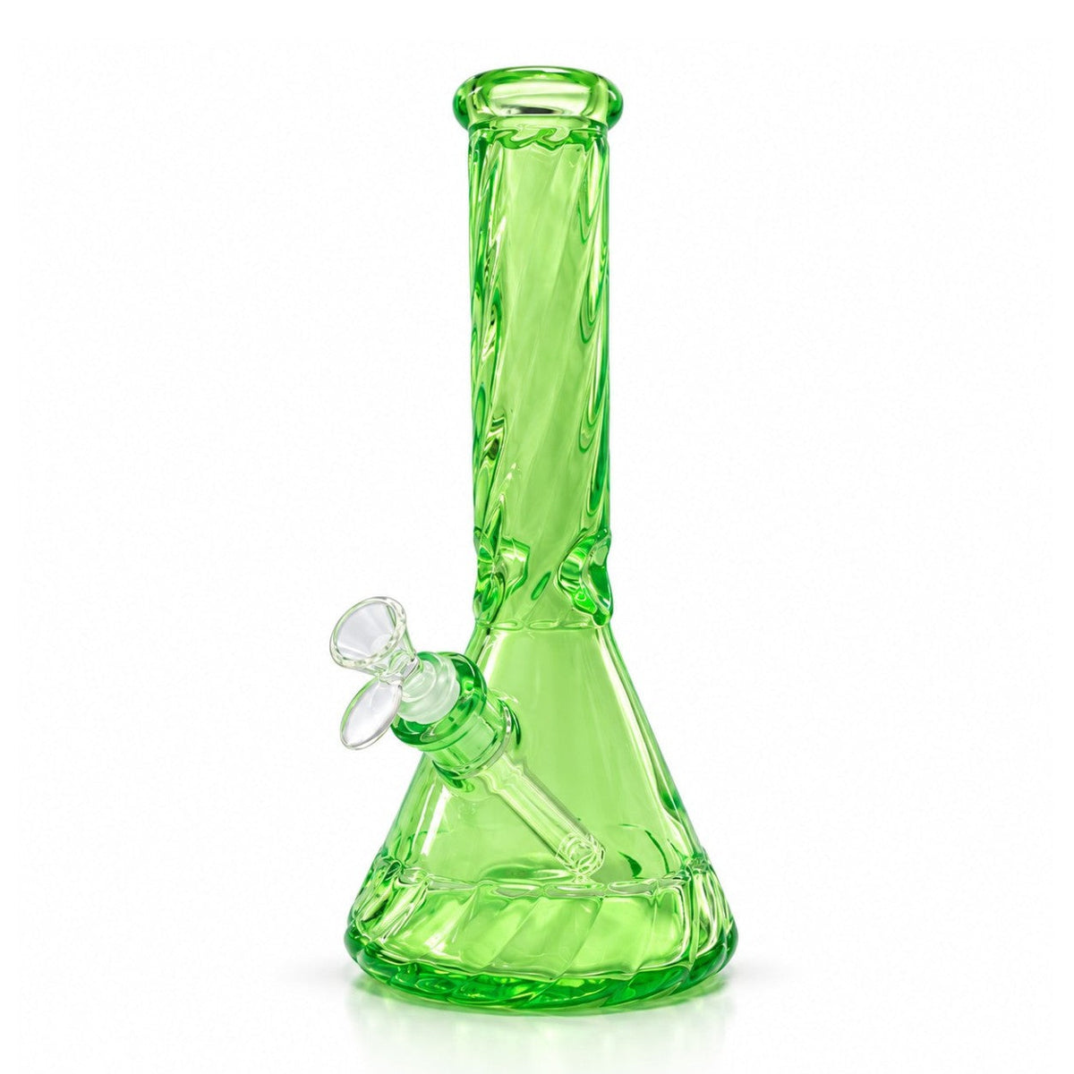 12.5" Diamond Cut Textured Beaker Bong – 7mm Glass Glass Bong Super Supplys Inc Green