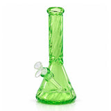 12.5" Diamond Cut Textured Beaker Bong – 7mm Glass Glass Bong Super Supplys Inc Green