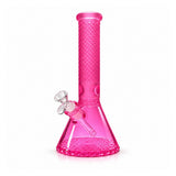 12.5" Crystal Facet Beaker Bong – 7mm Thick Glass Glass Bong Super Supplys Inc Pink