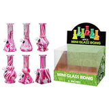 6″ Soft Glass Mini Bongs – Assorted Designs | 6-Piece Display [GL-M6300x] Glass Bong Canadian Distributor Pink