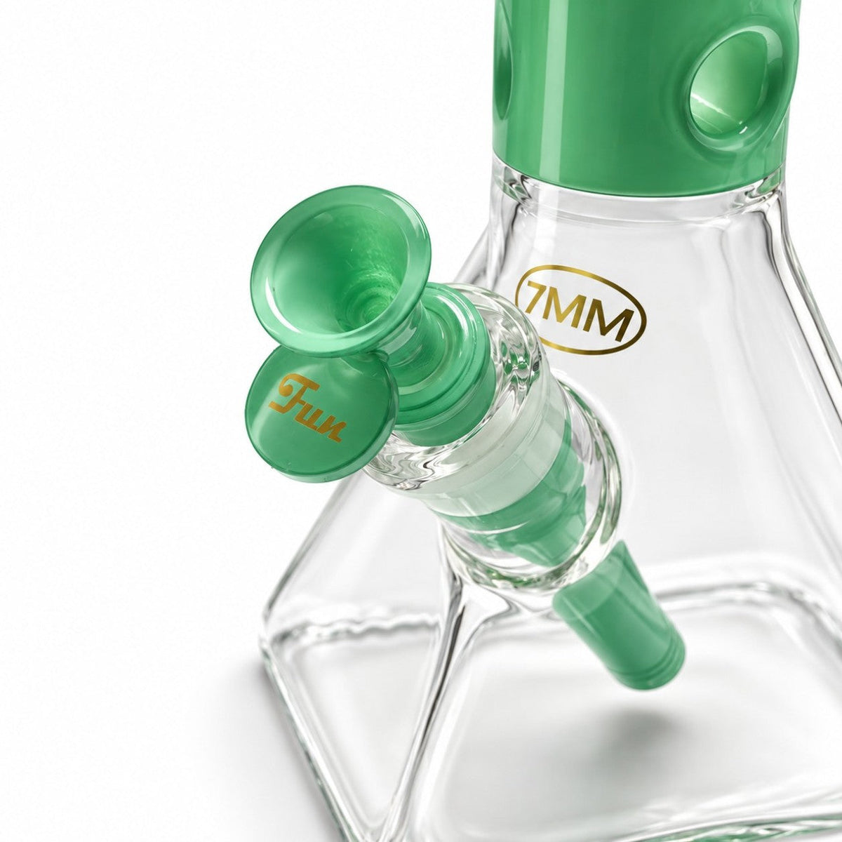 Fortune 18" 7mm Square Base Glass Water Pipe – 50mm Neck Glass Bong Fortune