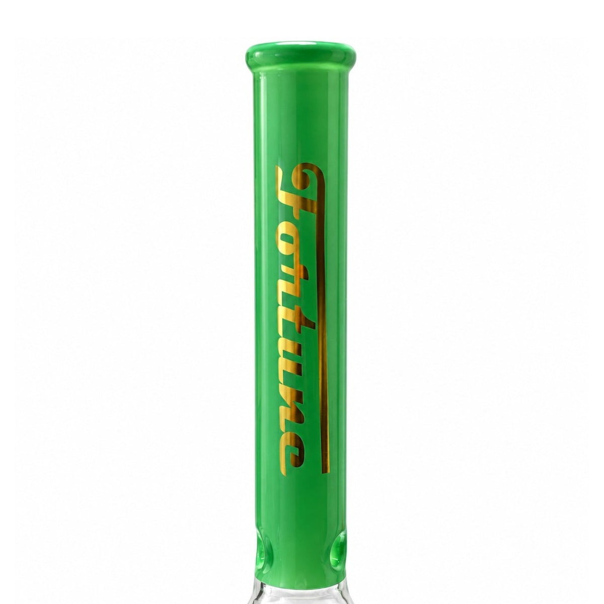 Fortune 18" 7mm Square Base Glass Water Pipe – 50mm Neck Glass Bong Fortune