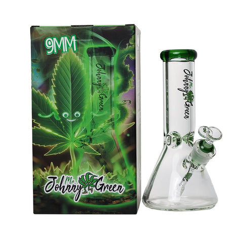 Johnny Green | 10″ Beaker Bong – 9MM Thick with Elephant Joint & Grid Percolator (MJG-001) Glass Bong Canadian Distributor