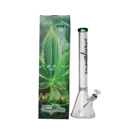 Johnny Green | 20″ 9mm Beaker with Elephant Joint and Grid Percolator Slide – Green (MJG-004) Glass Bong Canadian Distributor