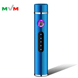 Portable Electronic Lighter USB Arc pipe Lighter with LED Button and Battery Indicator [MLT233]