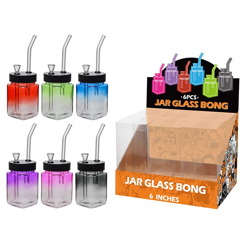 8″ Glass Bong – Assorted Designs | 6-Piece Display [GL-MS0x01] Glass Bong Canadian Distributor Colorful