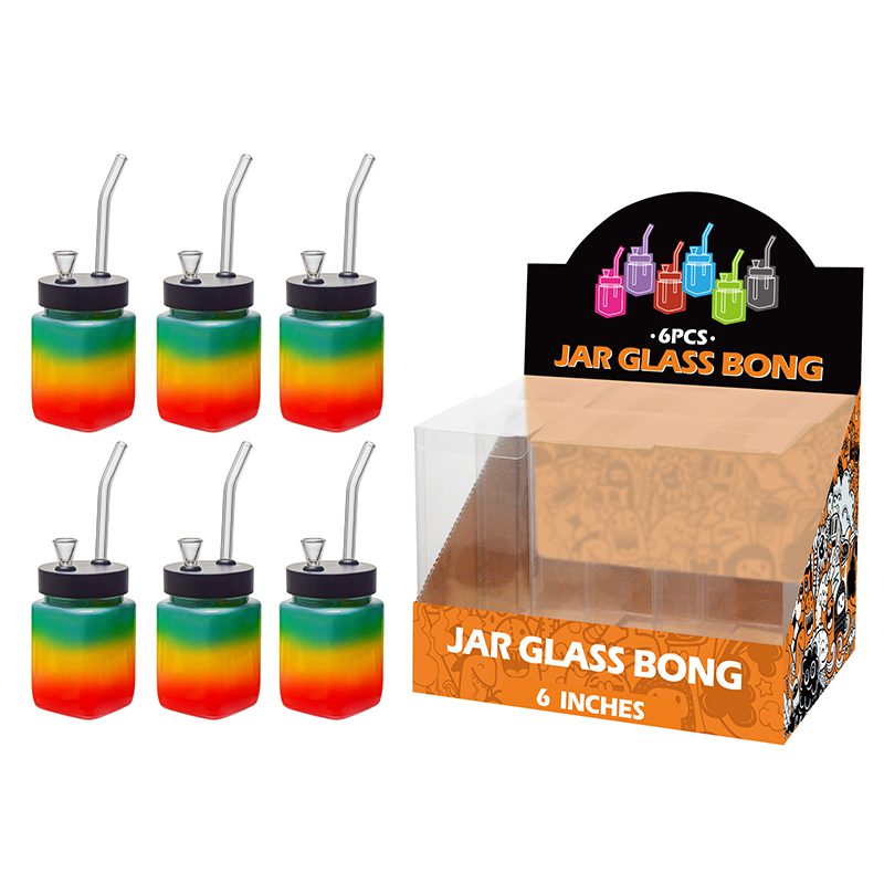 8″ Glass Bong – Assorted Designs | 6-Piece Display [GL-MS0x01] Glass Bong Canadian Distributor Rasta