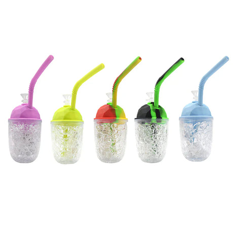 Milkshake Shape Silicone Bong – Assorted Colors Resin · Silicone · Plastic Bong The MST